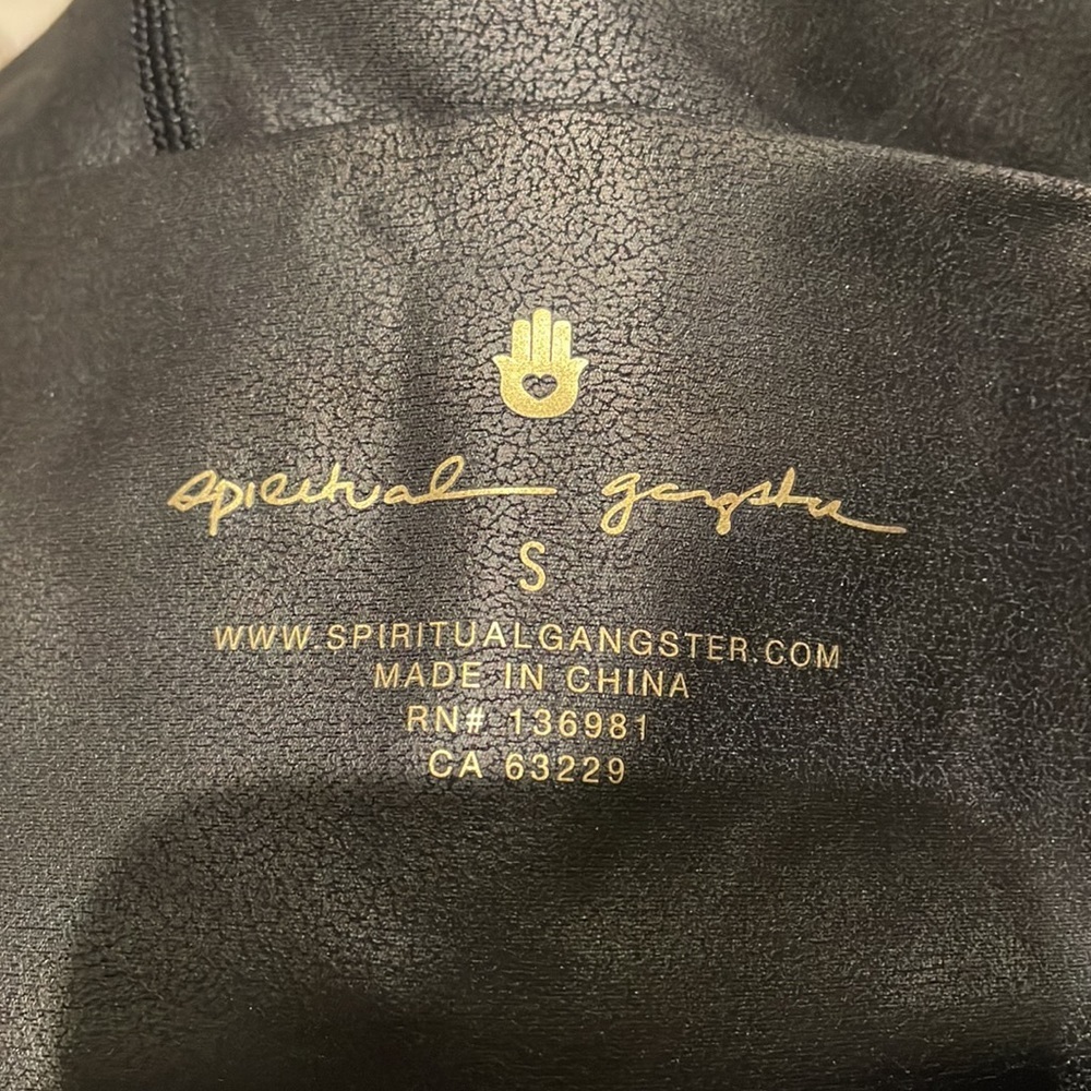 NWOT Spiritual Gangster Leather Intent Shine Leggings in Black - Picture 5 of 9